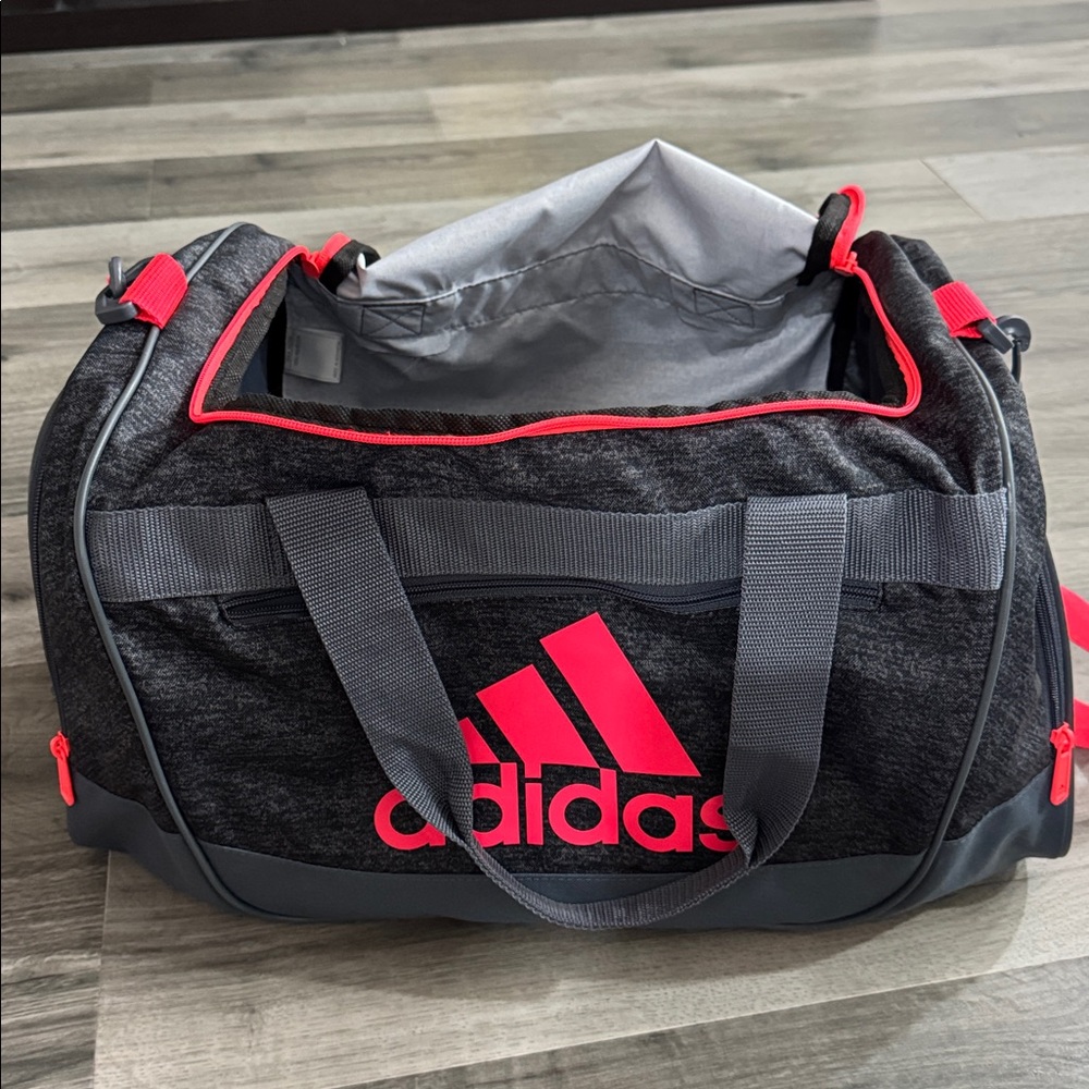 Adidas Charcoal and Hot Pink Sports Small Duffle Bag